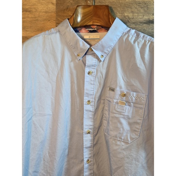 Columbia Other - Columbia PFG Shirt Mens XL Blue Short Sleeve Vented Fishing Button Front Outdoor
